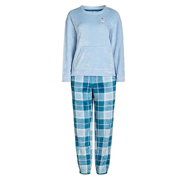 WOMEN’S CREW NECK PLUSH PAJAMA SET - Picture 2 of 7